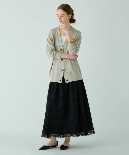 Leilian PLUS HOUSE / レリアンプラスハウス ミニ・ひざ丈スカート | レースミッドカーフ丈スカート【BOURGE】 | 詳細1