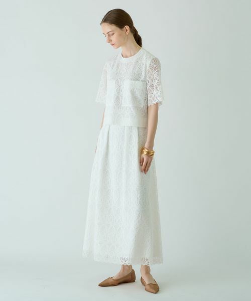 Leilian PLUS HOUSE / レリアンプラスハウス ミニ・ひざ丈スカート | レースミッドカーフ丈スカート【BOURGE】 | 詳細14