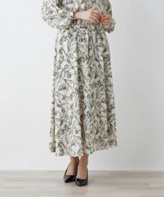 Leilian PLUS HOUSE / レリアンプラスハウス ミニ・ひざ丈スカート | プリントロングフレアスカート【BOURGE】