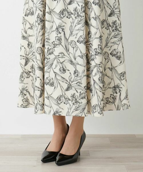 Leilian PLUS HOUSE / レリアンプラスハウス ミニ・ひざ丈スカート | プリントロングフレアスカート【BOURGE】 | 詳細11