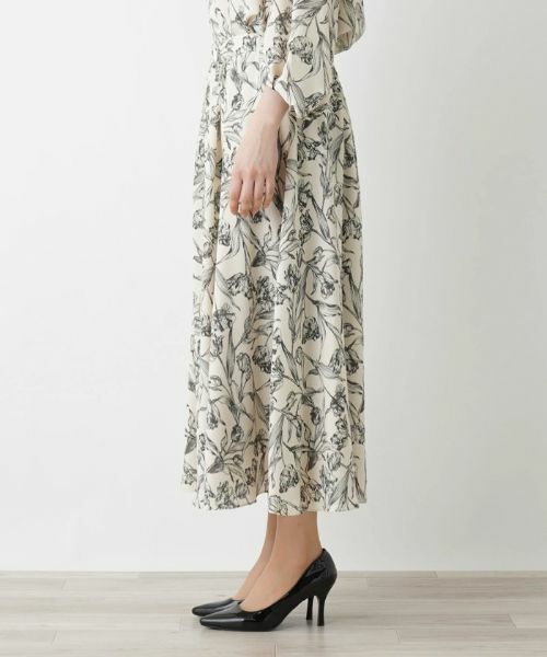Leilian PLUS HOUSE / レリアンプラスハウス ミニ・ひざ丈スカート | プリントロングフレアスカート【BOURGE】 | 詳細6