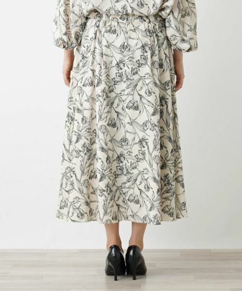 Leilian PLUS HOUSE / レリアンプラスハウス ミニ・ひざ丈スカート | プリントロングフレアスカート【BOURGE】 | 詳細7