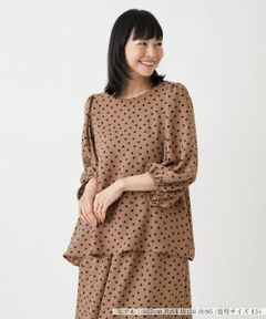 Leilian PLUS HOUSE / レリアンプラスハウス シャツ・ブラウス | 【セットアップ対応商品】ドット柄プルオーバーブラウス【Leilian WHITE LABEL】【BOURGE】