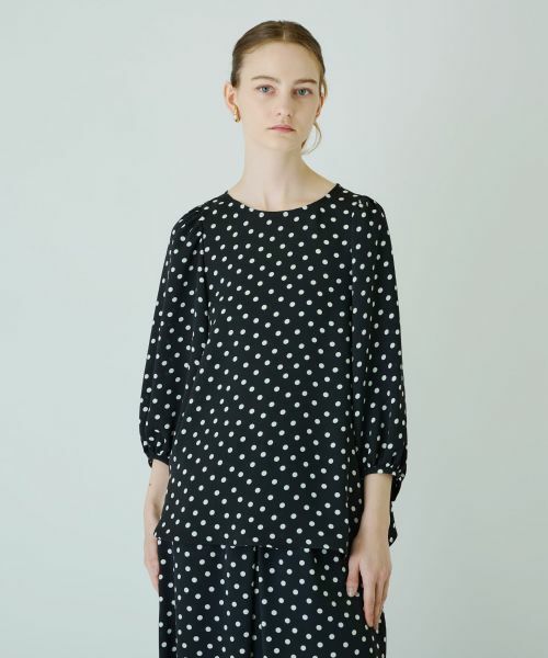 Leilian PLUS HOUSE / レリアンプラスハウス シャツ・ブラウス | 【セットアップ対応商品】ドット柄プルオーバーブラウス【Leilian WHITE LABEL】【BOURGE】 | 詳細1