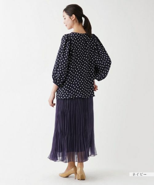 Leilian PLUS HOUSE / レリアンプラスハウス シャツ・ブラウス | 【セットアップ対応商品】ドット柄プルオーバーブラウス【Leilian WHITE LABEL】【BOURGE】 | 詳細10