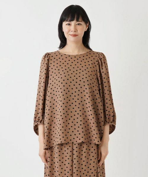 Leilian PLUS HOUSE / レリアンプラスハウス シャツ・ブラウス | 【セットアップ対応商品】ドット柄プルオーバーブラウス【Leilian WHITE LABEL】【BOURGE】 | 詳細14