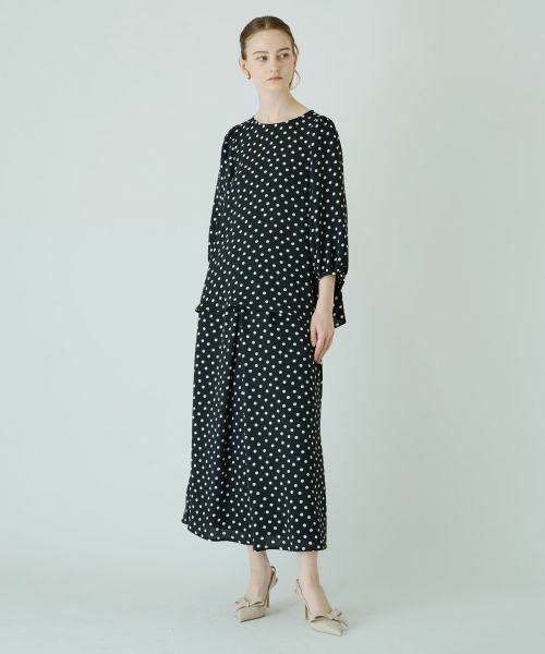 Leilian PLUS HOUSE / レリアンプラスハウス シャツ・ブラウス | 【セットアップ対応商品】ドット柄プルオーバーブラウス【Leilian WHITE LABEL】【BOURGE】 | 詳細3