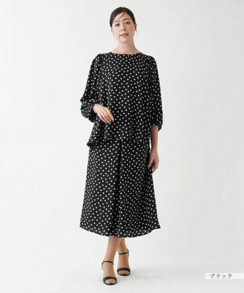 Leilian PLUS HOUSE / レリアンプラスハウス シャツ・ブラウス | 【セットアップ対応商品】ドット柄プルオーバーブラウス【Leilian WHITE LABEL】【BOURGE】 | 詳細5