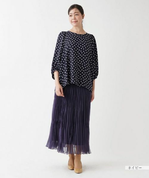 Leilian PLUS HOUSE / レリアンプラスハウス シャツ・ブラウス | 【セットアップ対応商品】ドット柄プルオーバーブラウス【Leilian WHITE LABEL】【BOURGE】 | 詳細8