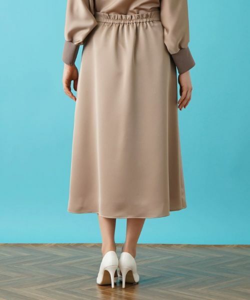 Leilian PLUS HOUSE / レリアンプラスハウス ミニ・ひざ丈スカート | 【セットアップ対応商品】サテンフレアスカート【BOURGE】 | 詳細11