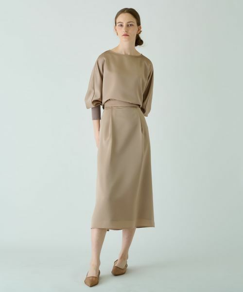 Leilian PLUS HOUSE / レリアンプラスハウス ミニ・ひざ丈スカート | 【セットアップ対応商品】サテンフレアスカート【BOURGE】 | 詳細2