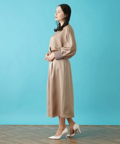 Leilian PLUS HOUSE / レリアンプラスハウス ミニ・ひざ丈スカート | 【セットアップ対応商品】サテンフレアスカート【BOURGE】 | 詳細7