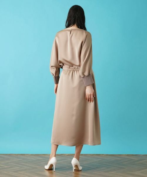 Leilian PLUS HOUSE / レリアンプラスハウス ミニ・ひざ丈スカート | 【セットアップ対応商品】サテンフレアスカート【BOURGE】 | 詳細8