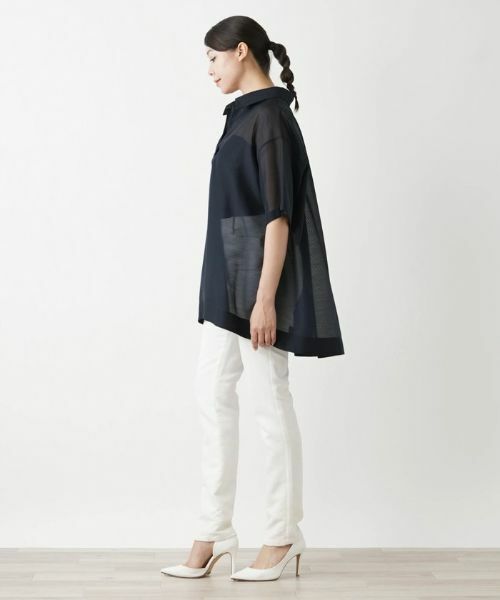 Leilian PLUS HOUSE / レリアンプラスハウス シャツ・ブラウス | 半袖スキッパーブラウス【Leilian WHITE LABEL】【BOURGE】 | 詳細2