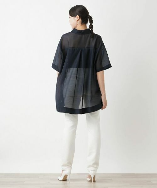 Leilian PLUS HOUSE / レリアンプラスハウス シャツ・ブラウス | 半袖スキッパーブラウス【Leilian WHITE LABEL】【BOURGE】 | 詳細3