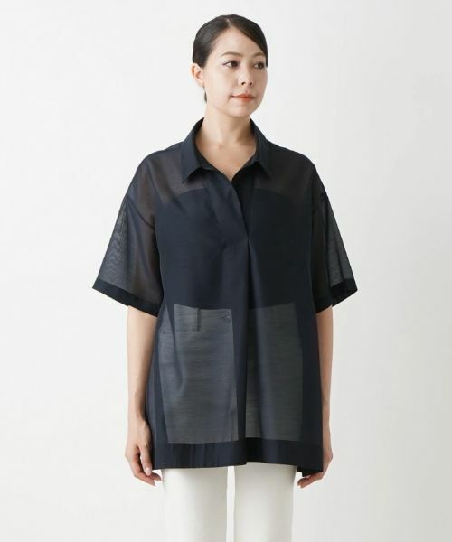 Leilian PLUS HOUSE / レリアンプラスハウス シャツ・ブラウス | 半袖スキッパーブラウス【Leilian WHITE LABEL】【BOURGE】 | 詳細4