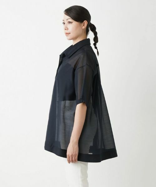 Leilian PLUS HOUSE / レリアンプラスハウス シャツ・ブラウス | 半袖スキッパーブラウス【Leilian WHITE LABEL】【BOURGE】 | 詳細5