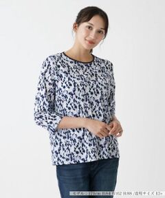 Leilian PLUS HOUSE / レリアンプラスハウス カットソー | ジオメトリック柄カットソー