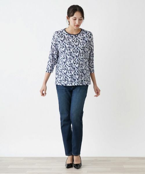 Leilian PLUS HOUSE / レリアンプラスハウス カットソー | ジオメトリック柄カットソー | 詳細1