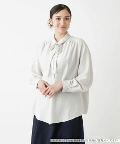 Leilian PLUS HOUSE / レリアンプラスハウス シャツ・ブラウス | リボンタイ付きシルクブラウス【BOURGE】