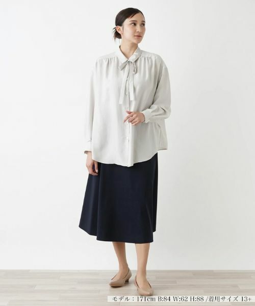 Leilian PLUS HOUSE / レリアンプラスハウス シャツ・ブラウス | リボンタイ付きシルクブラウス【BOURGE】 | 詳細1