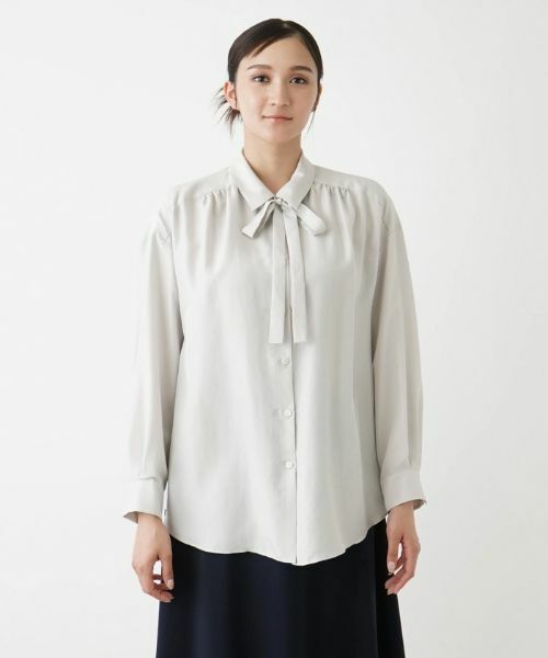 Leilian PLUS HOUSE / レリアンプラスハウス シャツ・ブラウス | リボンタイ付きシルクブラウス【BOURGE】 | 詳細5
