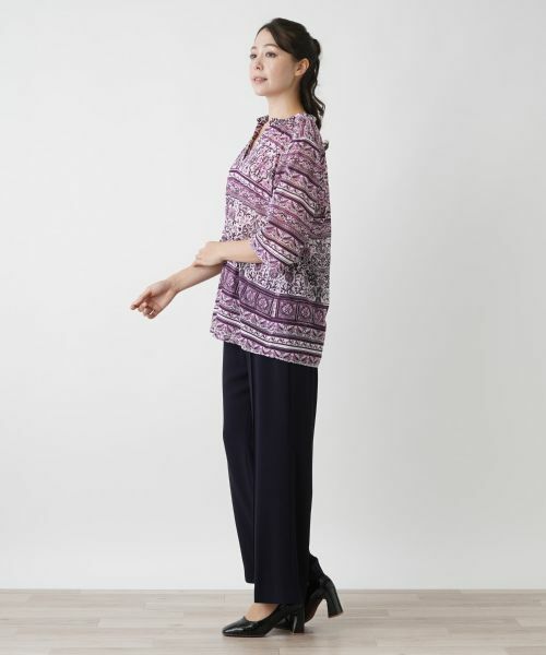 Leilian PLUS HOUSE / レリアンプラスハウス シャツ・ブラウス | スキッパーネックブラウス | 詳細5