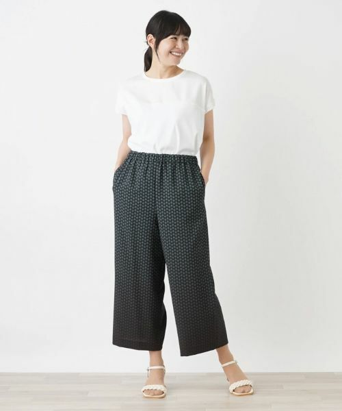 Leilian PLUS HOUSE / レリアンプラスハウス その他パンツ | 小紋柄クロップドワイドパンツ | 詳細11