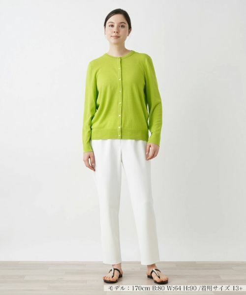 Leilian PLUS HOUSE / レリアンプラスハウス カーディガン・ボレロ | シアークルーネックニットカーディガン | 詳細1