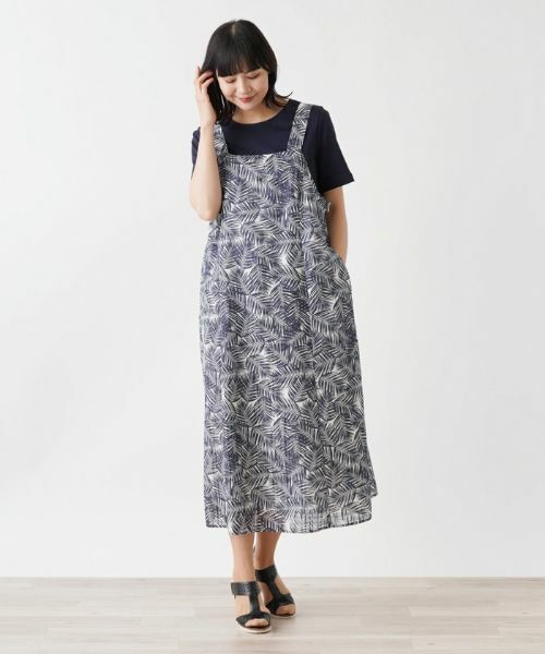 Leilian PLUS HOUSE / レリアンプラスハウス ロング・マキシ丈ワンピース | プリントジャンパースカート | 詳細1