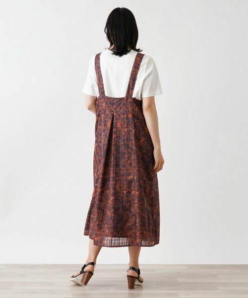 Leilian PLUS HOUSE / レリアンプラスハウス ロング・マキシ丈ワンピース | プリントジャンパースカート | 詳細6