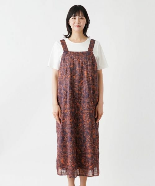 Leilian PLUS HOUSE / レリアンプラスハウス ロング・マキシ丈ワンピース | プリントジャンパースカート | 詳細7