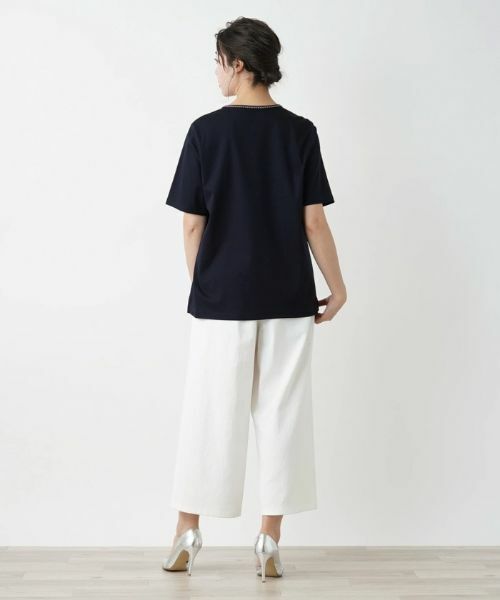 Leilian PLUS HOUSE / レリアンプラスハウス カットソー | 刺繍半袖プルオーバー | 詳細15