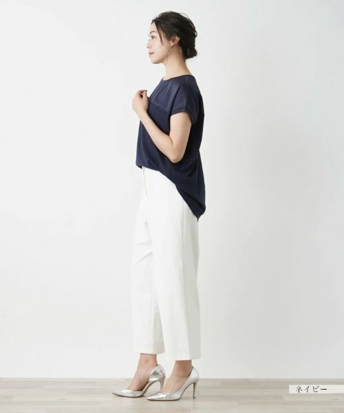 Leilian PLUS HOUSE / レリアンプラスハウス カットソー | 【店舗人気】切替えフレンチスリーブカットソー | 詳細2