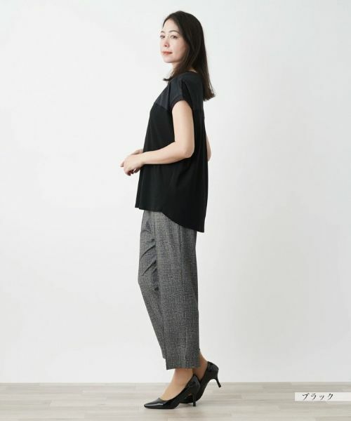 Leilian PLUS HOUSE / レリアンプラスハウス カットソー | 【店舗人気】切替えフレンチスリーブカットソー | 詳細5