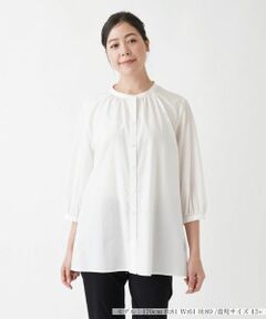 Leilian PLUS HOUSE / レリアンプラスハウス シャツ・ブラウス | ７分丈バンドカラーブラウス