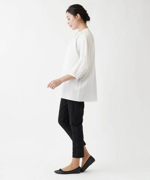 Leilian PLUS HOUSE / レリアンプラスハウス シャツ・ブラウス | ７分丈バンドカラーブラウス | 詳細13