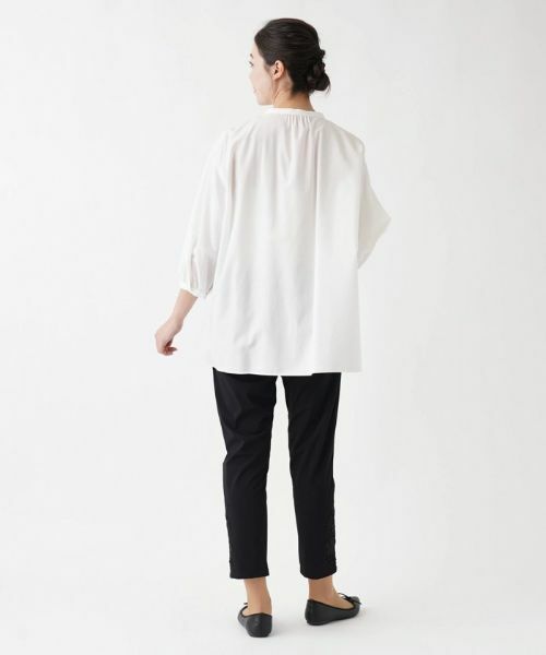 Leilian PLUS HOUSE / レリアンプラスハウス シャツ・ブラウス | ７分丈バンドカラーブラウス | 詳細14