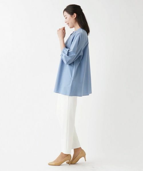 Leilian PLUS HOUSE / レリアンプラスハウス シャツ・ブラウス | ７分丈バンドカラーブラウス | 詳細2