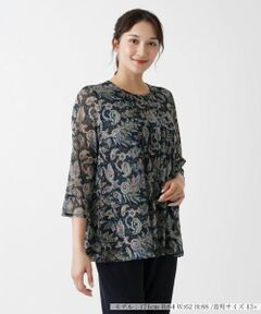 Leilian PLUS HOUSE / レリアンプラスハウス カットソー | ペイズリーブラウス【ERICA】