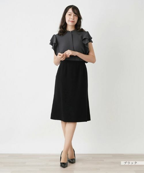 Leilian PLUS HOUSE / レリアンプラスハウス ミニ・ひざ丈スカート | サイドプリーツスカート | 詳細1