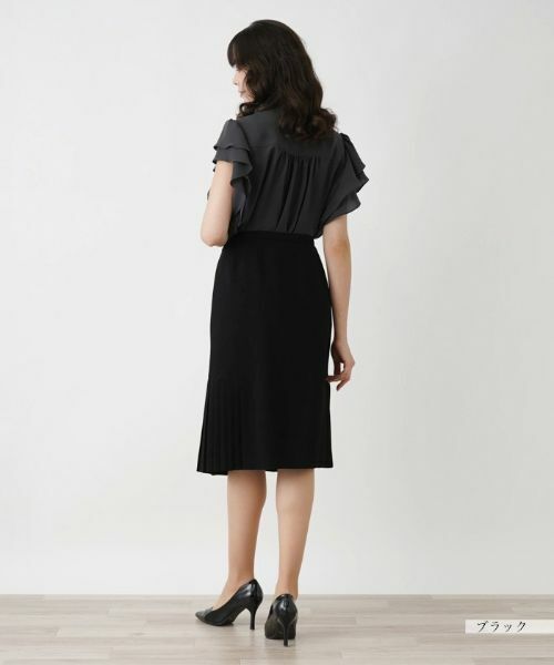 Leilian PLUS HOUSE / レリアンプラスハウス ミニ・ひざ丈スカート | サイドプリーツスカート | 詳細3