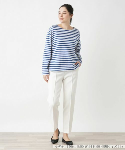 Leilian PLUS HOUSE / レリアンプラスハウス Tシャツ | マリンボーダープルオーバー | 詳細1