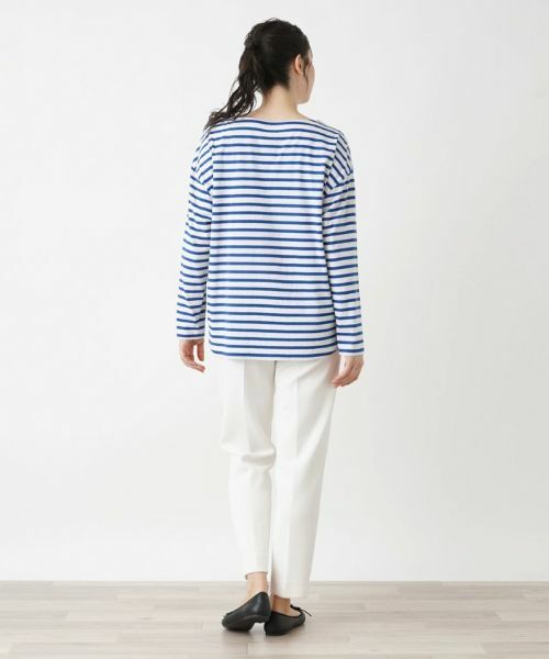 Leilian PLUS HOUSE / レリアンプラスハウス Tシャツ | マリンボーダープルオーバー | 詳細3