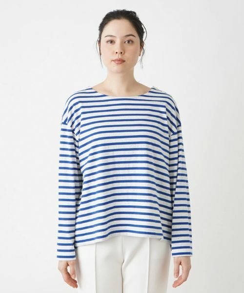 Leilian PLUS HOUSE / レリアンプラスハウス Tシャツ | マリンボーダープルオーバー | 詳細4