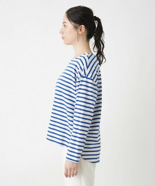 Leilian PLUS HOUSE / レリアンプラスハウス Tシャツ | マリンボーダープルオーバー | 詳細5