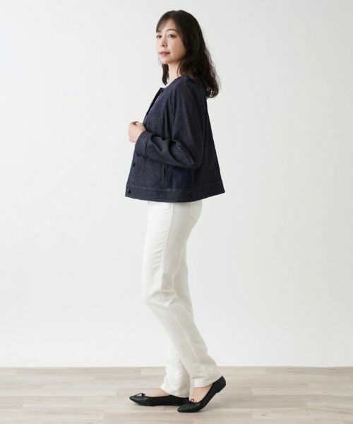 Leilian PLUS HOUSE / レリアンプラスハウス テーラードジャケット | ノーカラーデニムジャケット【Leilian WHITE LABEL】 | 詳細2