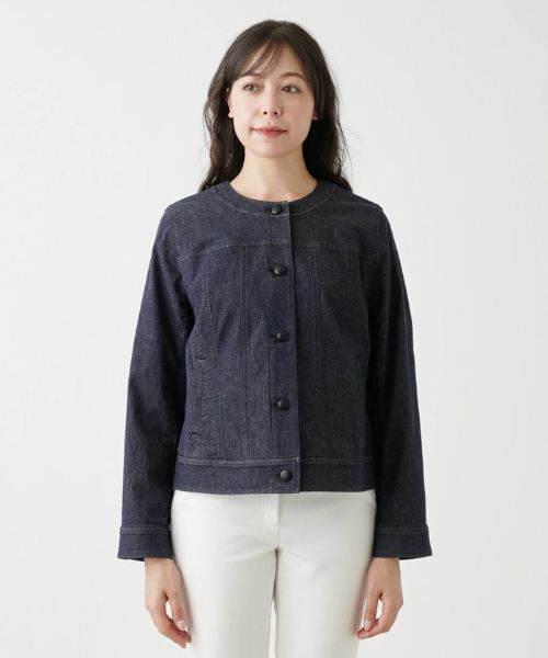 Leilian PLUS HOUSE / レリアンプラスハウス テーラードジャケット | ノーカラーデニムジャケット【Leilian WHITE LABEL】 | 詳細4