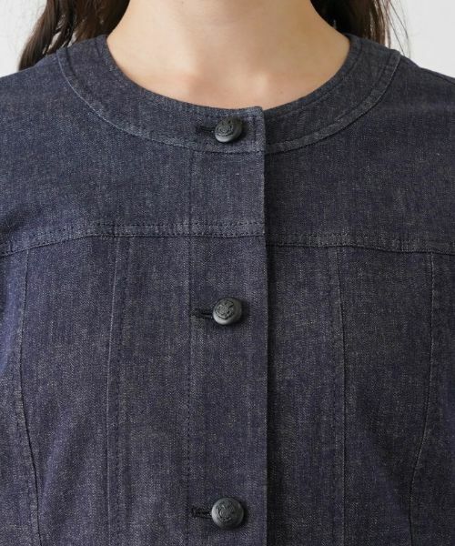 Leilian PLUS HOUSE / レリアンプラスハウス テーラードジャケット | ノーカラーデニムジャケット【Leilian WHITE LABEL】 | 詳細7