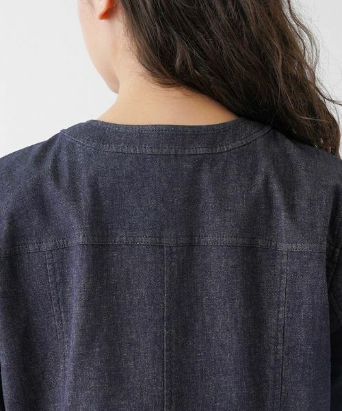 Leilian PLUS HOUSE / レリアンプラスハウス テーラードジャケット | ノーカラーデニムジャケット【Leilian WHITE LABEL】 | 詳細8